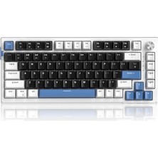 Odea Magegee SKY81%75 Mekanik Oyuncu Klavyesi, Rgb Aydınlatmalı Custom Creamy – Ses Yalıtımlı, Bluetooth/2.4g/usb-C Bağlantı Seçenekleri, Knob Kontrol, Nkro Desteği (Mecha, Blue Whale Switch)