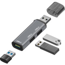 Odea Apera Bn9 Notebook ve Pc Için 3 In 1 Alüminyum USB 5gbps 3.0 Çoklayıcı