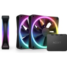 Odea Nzxt F120 Rgb Duo Üçlü Paket - Rgb Kontrolörlü 3 x 120 mm Çift Taraflı Rgb Fanlar - 20 Ayrı Adreslenebilir LED - Dengeli Hava Akışı ve Statik Basınç - Akışkan Dinamik Rulman - Pwm - Siyah