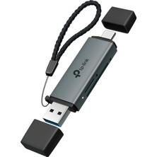 Odea Tp-Link UA430D | USB 3.0 Type-C & Type-A Sd/microsd Kart Okuyucu | 5 Gbps Hız, Uhs-I 200 Mb/s, Çift Kart Eşzamanlı Okuma/yazma, 2tb’a Kadar Destek, Alüminyum Gövde, Tak-Çalıştır