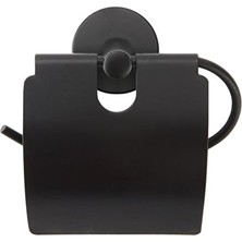 Odea Promosyonca Metal Tuvalet Kağıtlığı, Siyah, Tuvalet Kağıdı Askısı, 12,3 x 13 cm