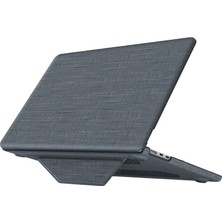 Odea Coverzone Macbook Pro 13 2020 Uyumlu Pu Deri Kılıf, Çift Katmanlı Koruyucu Kapak, A2251/A2289/A2338 Modelleri Için, Standlı (Gray, Macbook Pro 13 2020)