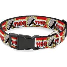 Odea Köpek Tasması Plastik Klips Thor Çekiç Kırmızı Sarı Beyaz 6 Ila 9 Inç 0.5 Inç Geniş