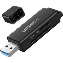 Odea Ugreen USB 3.0 Sd ve Micro Sd Kart Okuyucu, Siyah