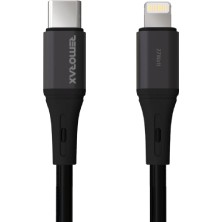 Odea Remorax Wahoo Type C-Lightning 27WATT Pd Hızlı Şarj Kablosu, Siyah/antrasit Metal (100 Cm)