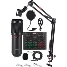 Odea Lastvoice BM800 Live Set Efektli Ses Kartı Mikrofon Stand Kayıt Canlı Yayın Seti (Pc ve Telefon)