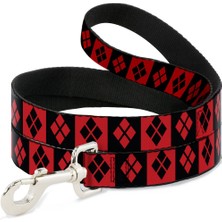 Odea Buckle-Down Köpek Tasma Harley Quinn Elmas Blokları Kırmızı Siyah Kırmızı 10,5 cm Uzunluğunda 1,5 cm Genişliğinde, Çok Renkli, DL-WJK024-N