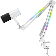Odea Havit Gamenote GK71 Pro Rgb Yayıncı Mikrofonu, 24-Bit, 192KHZ, Xlr & Type-C, Stantlı (Beyaz)