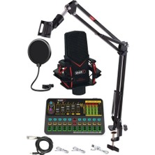 Odea Midex Gmx-1 Platinium Set Condenser Mikrofon Ses Kartı Canlı Yayın Paketi (Telefon ve Pc)