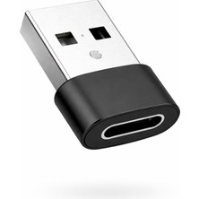 Odea Voultage USB To Type-C Dönüştürücü/çevirici, 3A Hızlı Şarj ve Veri Aktarımı, Otg, Mini Boy Siyah, Iphone ve Dizüstü Bilgisayar Uyumlu Carplay, Android Auto Uyumlu