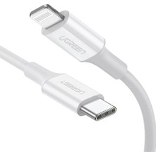 Odea Ugreen Type-C Lightning Mfi Lisanslı iPhone Hızlı Şarj Kablosu, Pd Uyumlu, 1 Metre, Beyaz