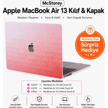 Odea Mcstorey MacBook Air 13 Inç Kılıf A2337 M1 A2179 A1932 Uyumlu Hard Case Sert Kapak Suluboya Desenli Uv Baskılı Koruyucu Kılıf Ince Hafif Laptop Kılıfı Kırmızı