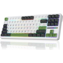 Odea Aula F87 Mekanik Rgb Tkl Graywood V3 Switch Kablosuz Makrolu Hot Swap Klavye Yeşil