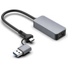 Odea CR14 Type-C/usb 3.0'dan 2500MBPS RJ45 Ethernet Adaptör Mac Windows Uyumlu Alüminyum Kasa 2.5gbps
