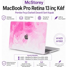 Odea Mcstorey MacBook Pro 13 Inç Kılıf A1425 A1502 Uyumlu Sert Kapak Hard Case Koruyucu Retina 13 Laptop Kılıfı Soyut Fırça Desenli Çizilmeye Dayanıklı Ince Hafif Koruma Pembe