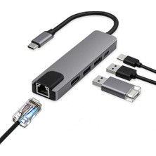 Odea Coverzone USB C 5in1 Çoklayıcı Adaptör – 4K Hdmı, Gigabit Lan, Usb-C Pd, 2× USB 3.0 Portlu Type-C Hub | Laptop, MacBook ve Chromebook ile Uyumlu Bağlantı Genişletici Dönüştürücü | ZR34