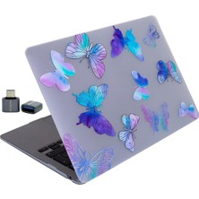 Odea Mcstorey MacBook Air 13.6 Inç Papatya Desenli Kılıf A2681 A3113 A3240 A3449 M2 M3 M4 M5 Uyumlu Sert Kapak Hard Case Mor