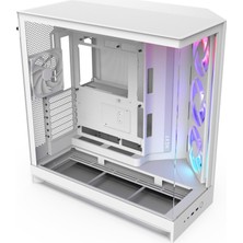 Odea Nzxt H9 Flow Rgb (2025) – Büyük Çift Bölmeli Atx Mid-Tower Airflow Bilgisayar Kasası – 1 x 420 mm Rgb Fan Birimi ve 1 x 120 mm Fan – 420 mm Radyatör Desteği – Sertleştirilmiş Cam – Beyaz
