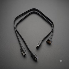 Odea 2 Adet Sata Iıı Kablo 40CM, 6 Gbits, 90° Açılı, 1 Düz ve 1 90 Derece Açılı, Orjinal