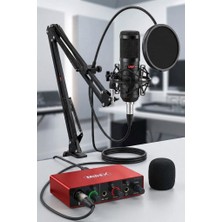 Odea Lastvoice BM800-GLX-500 Pro Ses Kartı ve Condenser Mikrofon Stand Filtre Seti