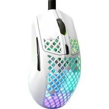 Odea Steelseries Aerox 3 Snow Ultra Hafif Gaming Mouse 8,500 Cpı Truemove Core Optik Sensör, Beyaz, 59 Gram