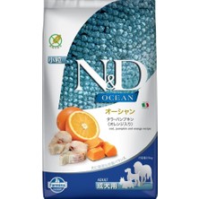 Odea Farmina Pet Foods N&d Ocean Kuru Köpek Maması, Morina Balığı, Balkabağı & Portakallı, Yetişkin Mini, 2.5 kg