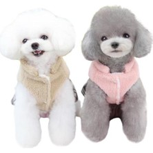 Odea Glipet Ekose Etekli Ayıcıklı Polar Köpek Kıyafeti Pembe M