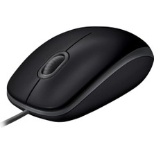 Odea Logitech B110 Kablolu USB Fare, Sessiz Tuşlar, Tam Boyutlu Konforlu Tasarım, Iki Elle Kullanılabilir Pc/mac/laptop - Gri