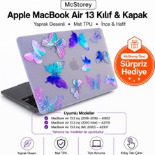 Odea Mcstorey MacBook Air M1 Kılıfı 13 Inç A2337 A2179 A1932 Uyumlu Sert Kapak Hard Case Koruyucu Kılıf MacBook Air 13 Inç Kılıfı Çizilmez Darbe Koruyucu Mat Baskılı Çiçek Desenli Mor
