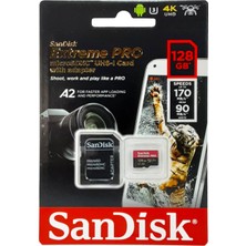 Odea Sandisk Extreme Pro 128 GB Microsdxc Hafıza Kartı SDSQXCY-128G-GN6MA, 170 Mb/sn'e Kadar
