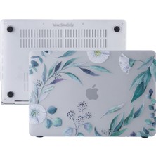 Odea Mcstorey MacBook Air M1 Kılıfı 13 Inç A2337 A2179 A1932 Uyumlu Sert Kapak Hard Case Koruyucu Kılıf MacBook Air 13 Inç Kılıfı Çizilme ve Darbe Koruyucu Uv Baskılı Yaprak Çiçek Desenli Yeşil