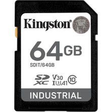 Odea Kingston Endüstriyel Sd Kart, 100MB/S'YE Kadar, Yüksek Dayanıklılık, Uhs-I U3 V30 A1, (SDIT/64GB)