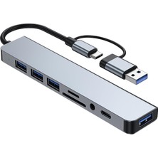 Odea Leloco USB C Hub 8'i 1 Arada USB Hub 3.0 Multiport Adaptörü, Tf/sd Kart Okuyucu, 3,5 mm Ses Bağlantısı, Usb-A/c-3.0 Bağlantı Noktası, iPhone 16 Serisi MacBook Air/pro, Galaxy, Ipad, Windows Vb. ile