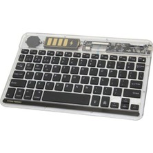 Odea Ultratekno ZR612 Taşınabilir Ultra Ince iPad Tablet Laptop Uyumlu Rgb Işıklı Şeffaf Bluetooth Klavye