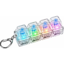Odea Talky Işıklı Mini Klavye Anahtarlık, Click Sesli Mekanik Switch Fidget Oyuncak,rgb LED Işıklı Stres Giderici