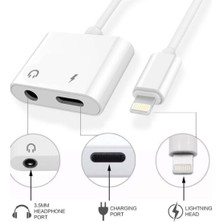 Odea 4420 Lightning Uyumlu Kulaklık Şarj Çevirici Dönüştürücü Adaptör Aux Kablosu Iphone 7 8 x Xr 11 Plus