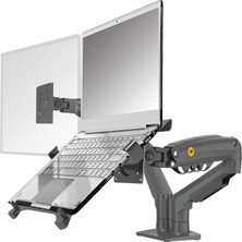 Odea North Bayou Nb 10-17" Dizüstü Bilgisayar Için Ayarlanabilir Tepsili Dizüstü Bilgisayar Montajı, 17-30" Monitör Için Vesa Plakalı Tam Hareket Kolu, Kelepçeli Gromet Montajı F160-FP (Siyah)