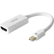 Odea Unıtek Mini Displayport HDMI Adaptörü - Thunderbolt 1/2 (Mini Dp) HDMI 1.4 Soket Adaptörü Sinyal Dönüştürücü │ 4k, 20 cm Kablo, Beyaz │ Macbook Air, Pro, Imac, Lenovo Thinkpad Vb. ile Uyumlu