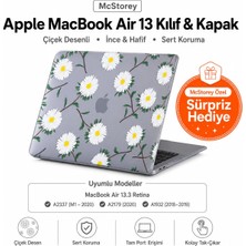 Odea Mcstorey MacBook Air M1 Kılıfı 13.3 Inç A2337 A2179 A1932 Uyumlu Kristal Parlak Çiçek Desenli Sert Kapak Hard Case Koruyucu Kılıf Uv Baskılı Çizilme Önleyici Laptop Kılıfı Yeşil Sarı