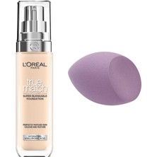 Odea L’oréal Paris True Match Foundation - Mat Föndöten No 1R1C1K Ivoire R & Hediye Makyaj Süngeri