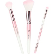 Odea Golden Rose 3'lü Pembe Makyaj Fırçası Seti