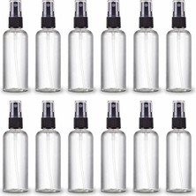 Odea Zollyss Sprey Şişeleri Şeffaf Boş Ince Sis Plastik Mini Seyahat Şişesi Seti, Küçük Doldurulabilir Sıvı Kaplar (100 ml 12'li Paket)