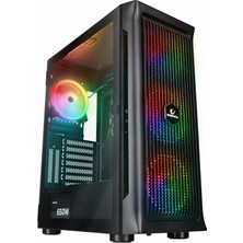 Odea Rampage Prolix Mesh 650W 80+ Siyah Temperli Cam 4X120MM Argb Fan Atx Mid-Tower Gaming (Oyuncu) Kasası
