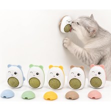 Odea Madpet Kedi Nanesi Oyuncağı - Duvara Yapışan 360° Dönen Catnip Topu - Kapaklı Kedi Otu Yalama Topu - Sevimli Hayvan Tasarımlı Interaktif Kedi Oyuncağı - Stok Durumuna Göre Renk Gönderilir
