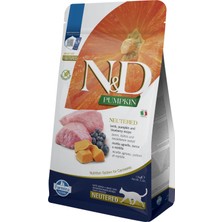 Odea N&d Pumpkin Kuru Kedi Maması, Tahılsız, Kuzu ve Yabanmersinli, Kısırlaştırılmış, Yetişkin, 1.5 kg