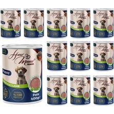 Odea How Meow Yavru Köpek Kuzulu Pate Yaş Mama 400 gr x 12 Adet
