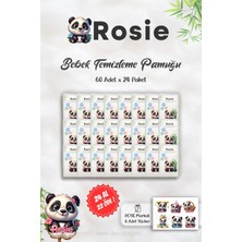Odea 24 Al 22 Öde ROSIE%100 Doğal Bebek Temizleme Pamuğu 60'lı ve Rosıe Sticker