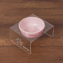 Odea Gobypet Mama Kabı, Pleksi Kedi Mama ve Su Kabı ile Paspası, Kedi Mama Su Kabı, Seramik Mama ve Su Kabı, Köpek Mama Kabı, Pet Feeder, Mama Kasesi (Pembe Seramik)