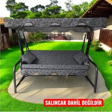 Odea 3 Kişilik Salıncak Lüks Kılıf Seti Mindersiz Gri Örümcek Desen 164 * 47 cm