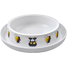Odea Moderna Trendy Kedi ve Fare Desenli Kedi Mama Kabı 210ML
